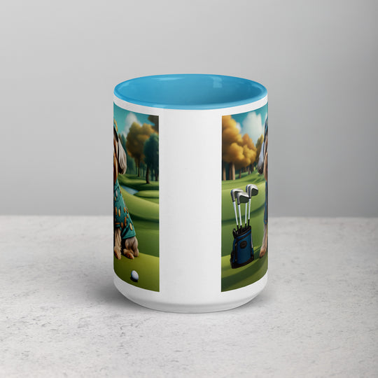 Yorkipoo Golfer- Mug with Color Inside v3