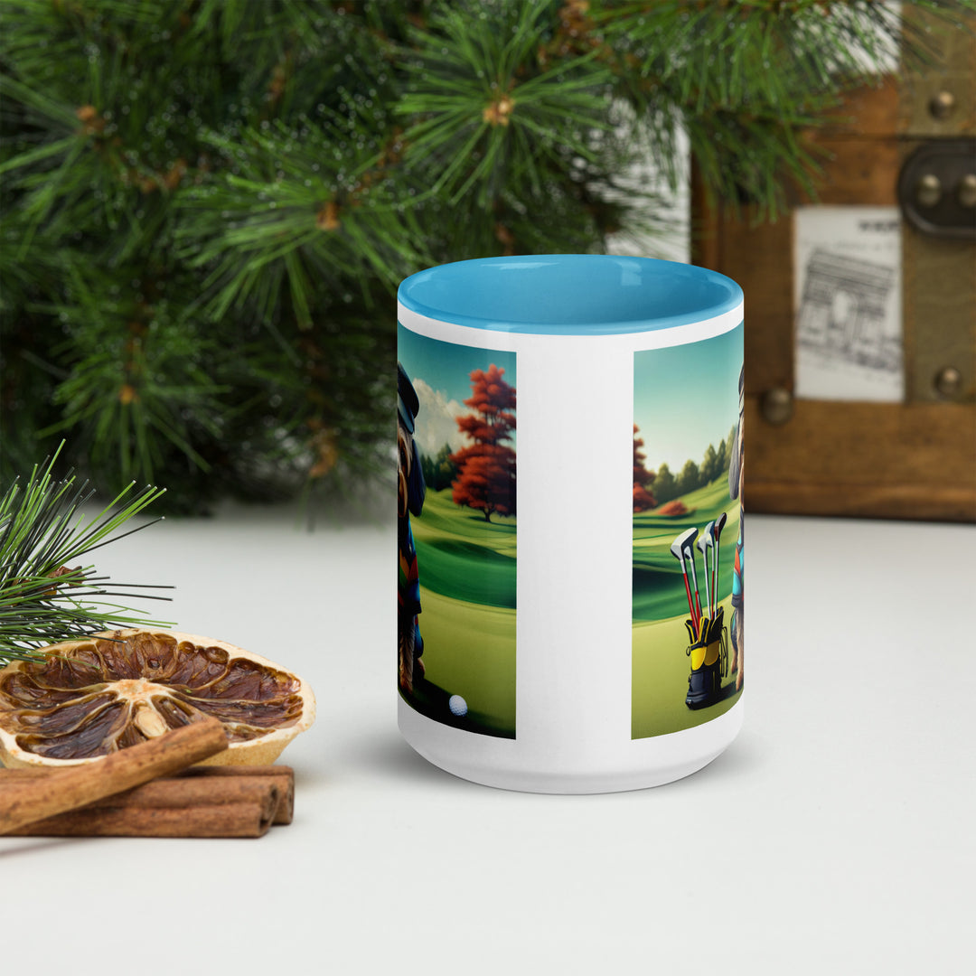 Yorkipoo Golfer- Mug with Color Inside v5