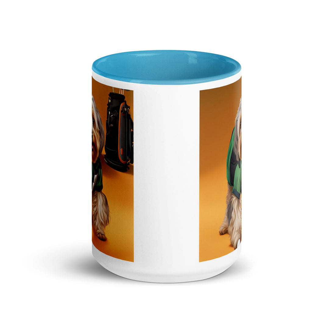 Yorkipoo Golfer- Mug with Color Inside v11