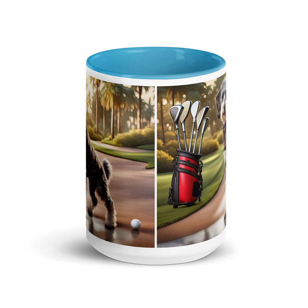 Schnoodle Golfer- Mug with Color Inside v11