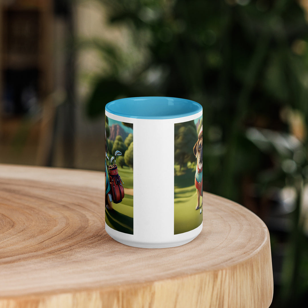 Puggle Golfer- Mug with Color Inside v5