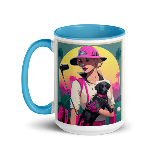 Mug with Color Inside-Labrador Retriever Golfer