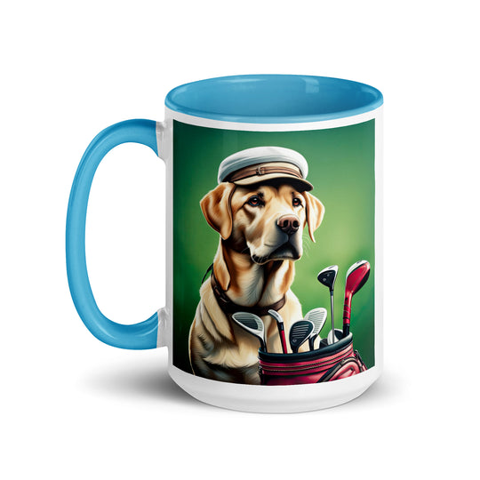 Mug with Color Inside-Labrador Retriever Golfer V2