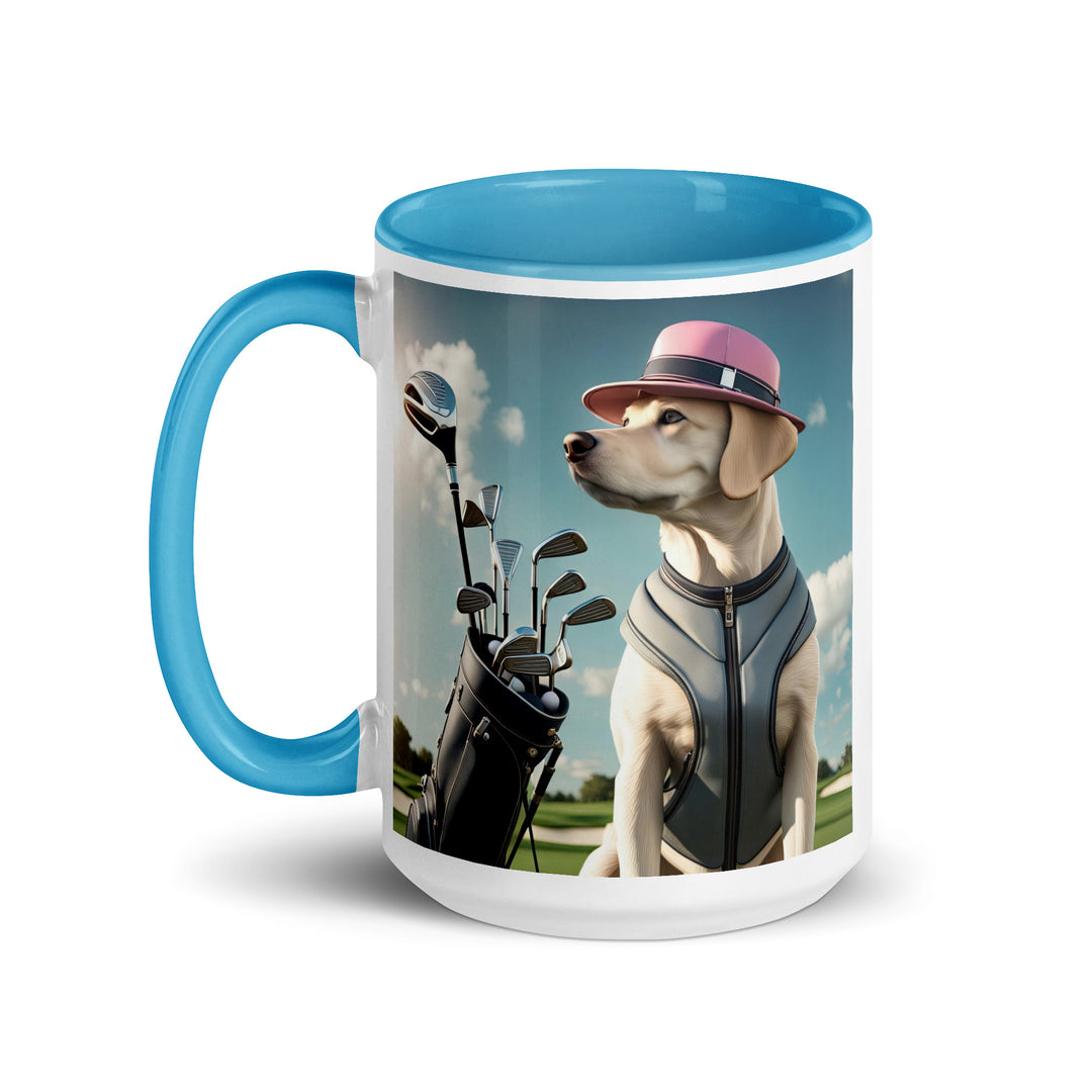 Mug with Color Inside-Labrador Retriever Golfer V3