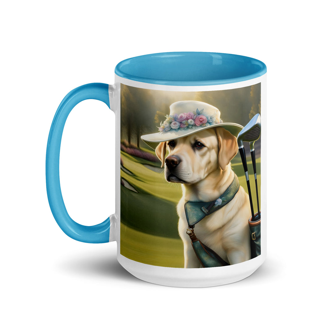 Mug with Color Inside-Labrador Retriever Golfer V4