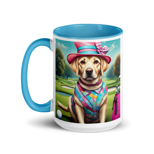 Mug with Color Inside-Labrador Retriever Golfer V6