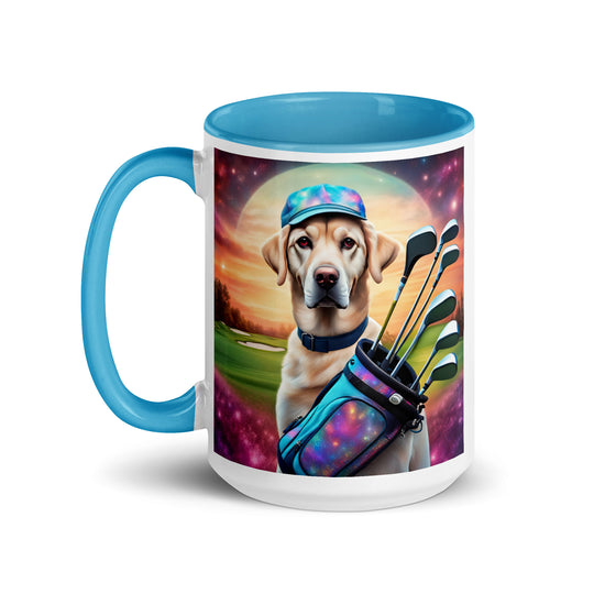 Mug with Color Inside-Labrador Retriever Golfer V8