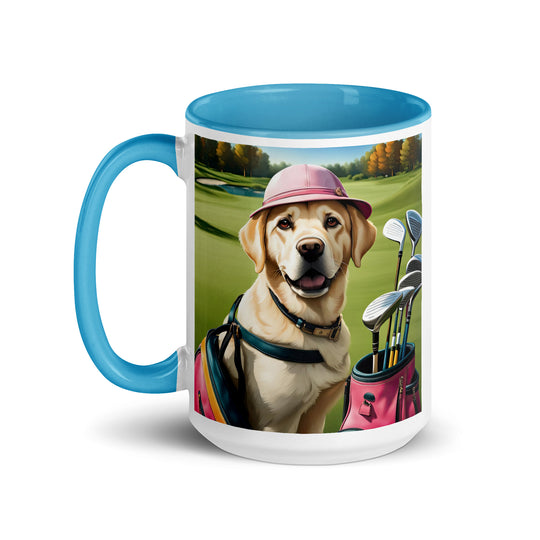 Mug with Color Inside-Labrador Retriever Golfer V10