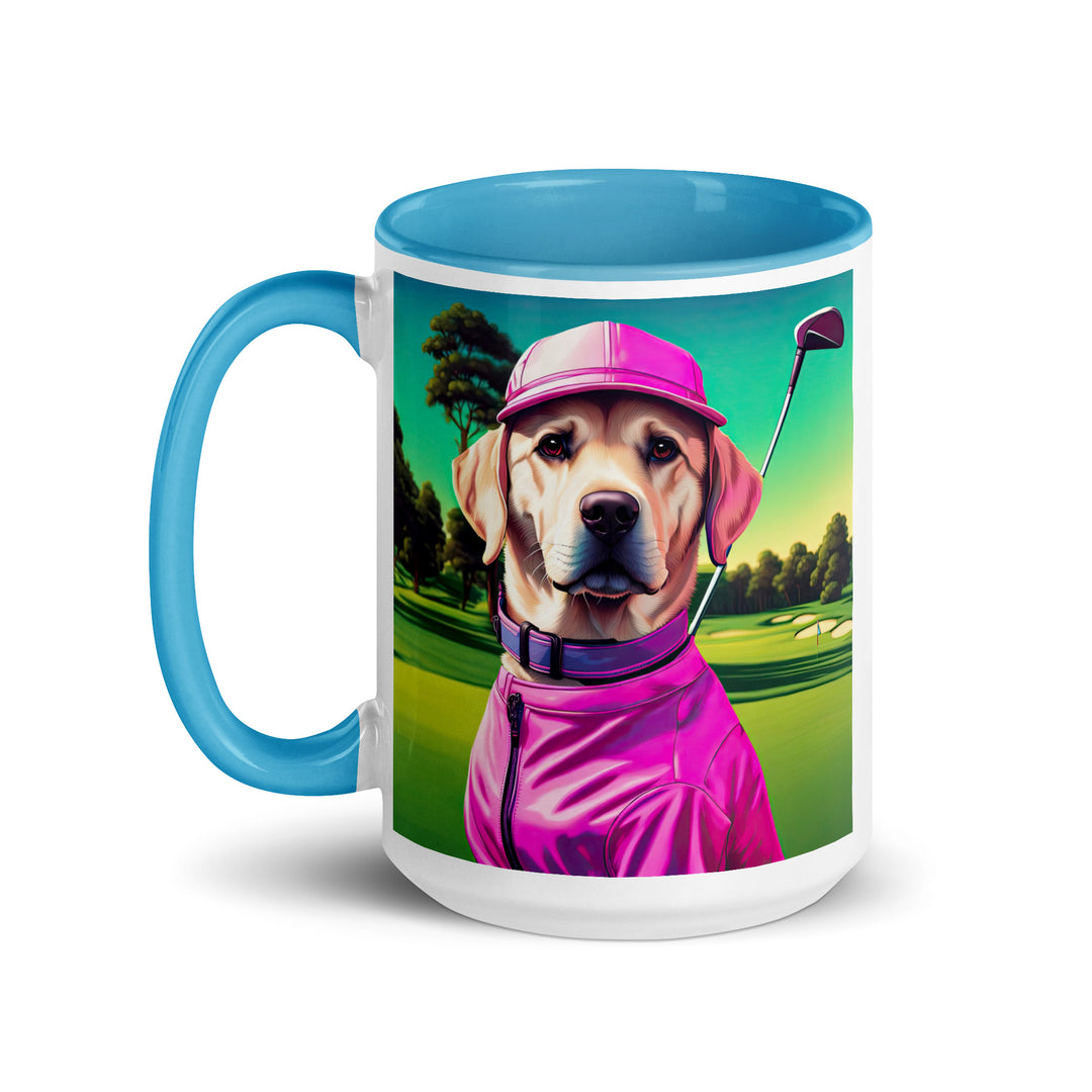 Mug with Color Inside-Labrador Retriever Golfer V14