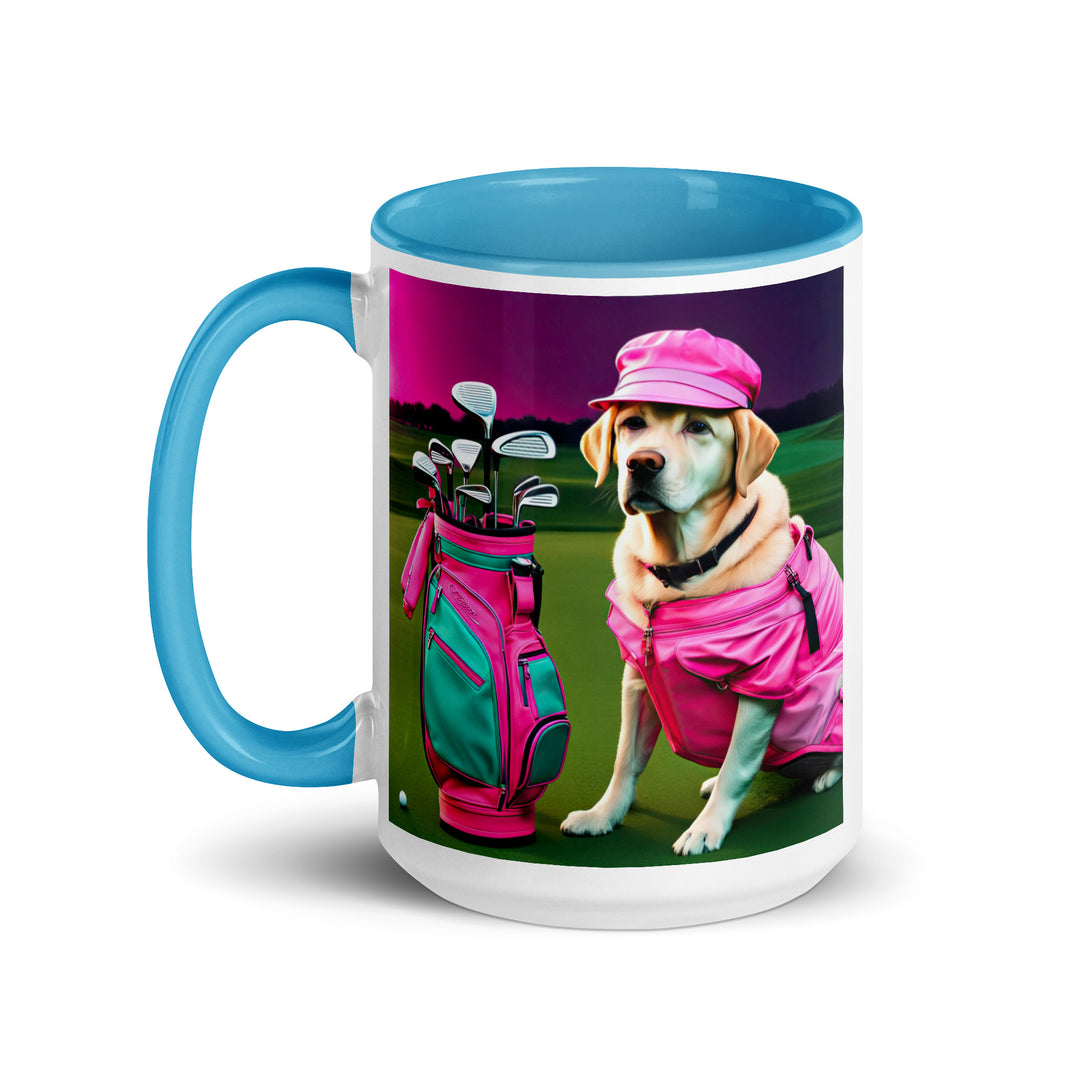 Mug with Color Inside-Labrador Retriever Golfer V16