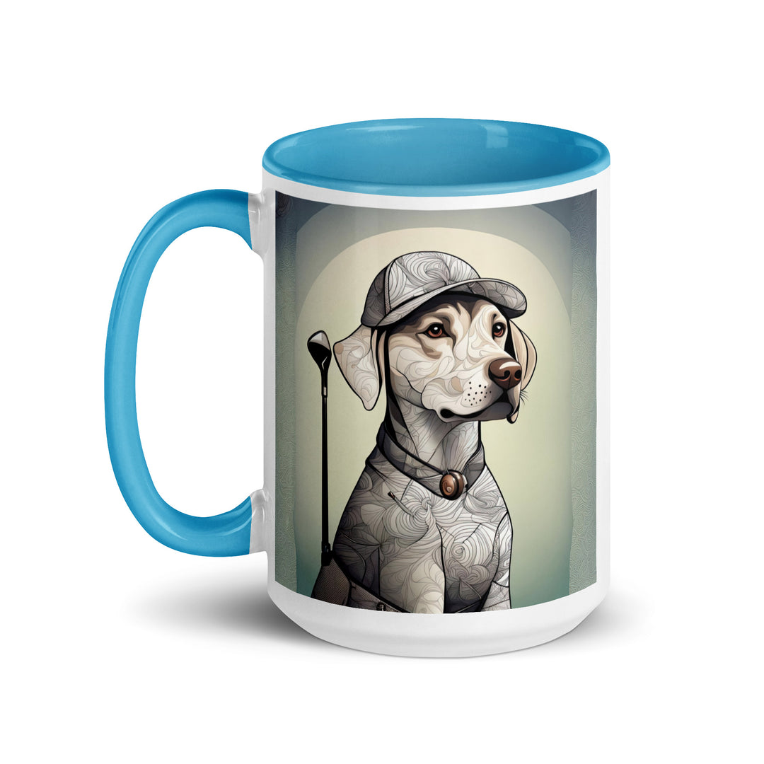 Mug with Color Inside-Labrador Retriever Golfer V17