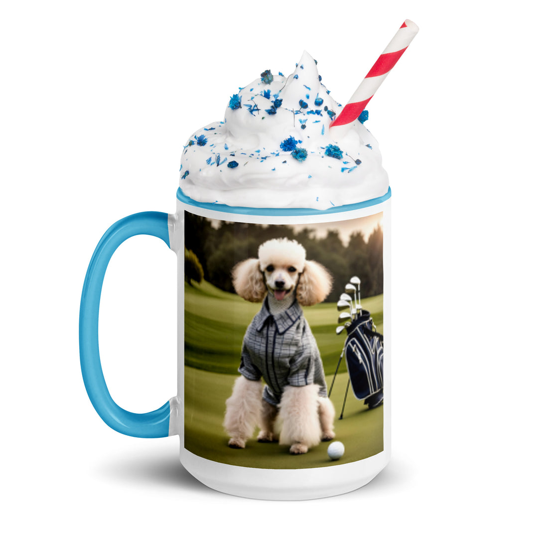 Poodle Golfer- Mug with Color Inside v2
