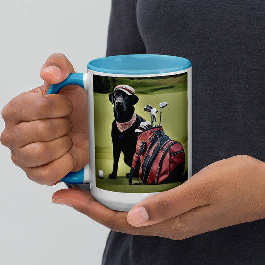 Golden Retriever Golfer- Mug with Color Inside