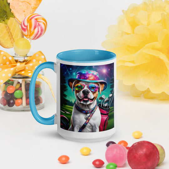 American Bulldog Golfer- Mug with Color Inside v4