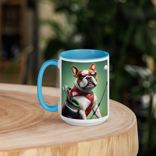 Bulldog Golfer- Mug with Color Inside V3