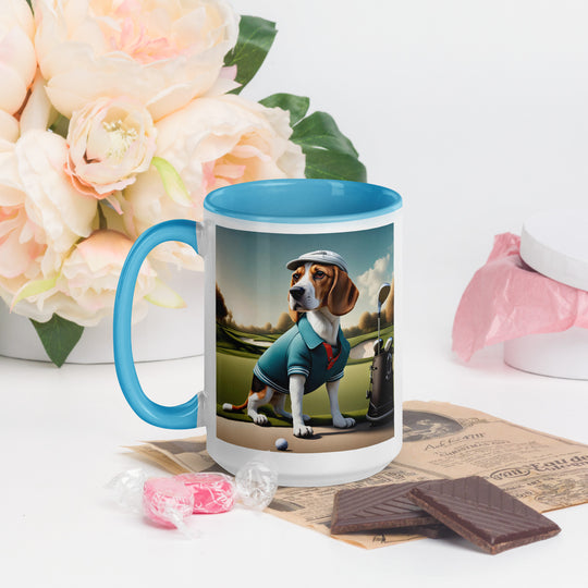 Beagle Golfer- Mug with Color Inside v2