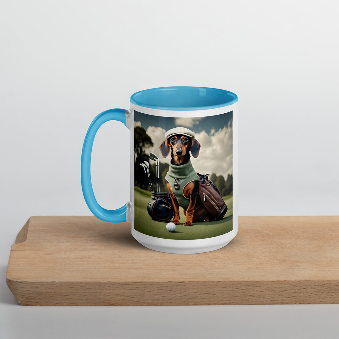 Dachshund Golfer- Mug with Color Inside