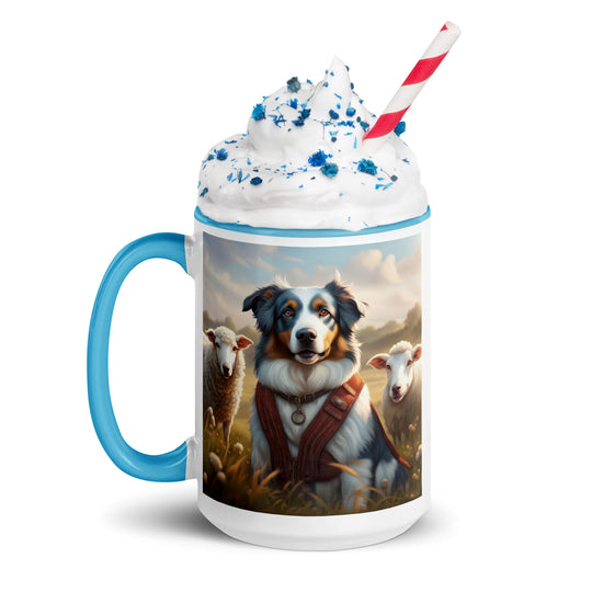 Australian Shepherd- Mug with Color Inside v4