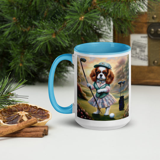 Cavalier King Charles Spaniel Golfer- Mug with Color Inside