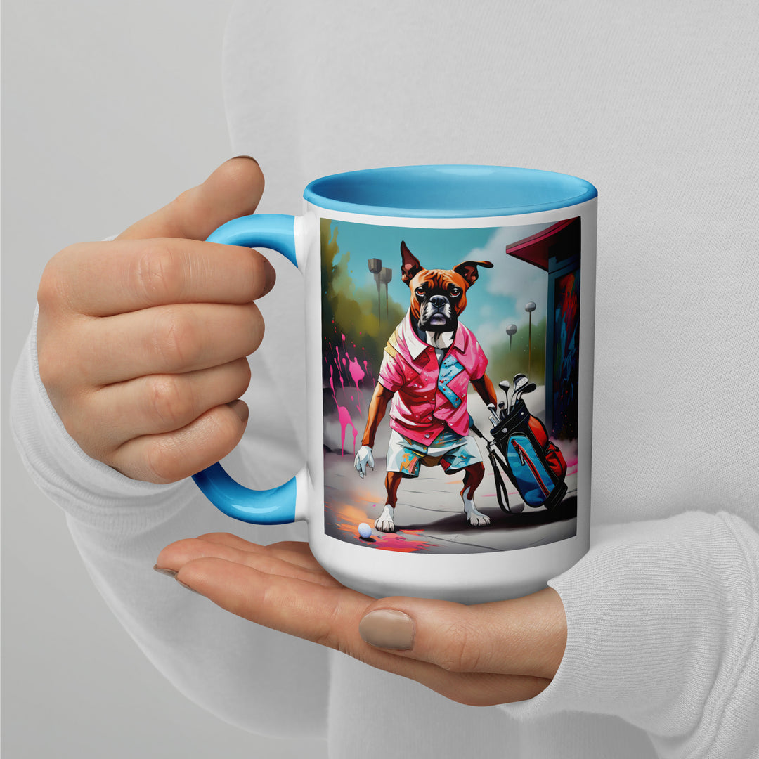 Boxer Golfer- Mug with Color Inside v2