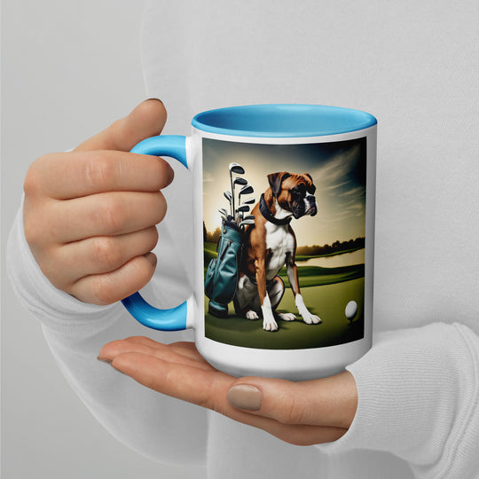 Boxer Golfer- Mug with Color Inside v3