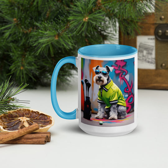 Miniature Schnauzer Golfer- Mug with Color Inside v3