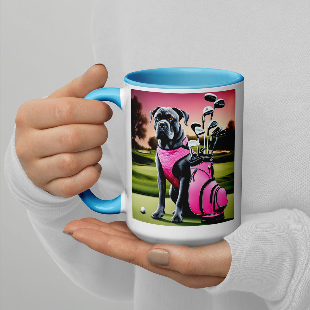 Cane Corso Golfer- Mug with Color Inside