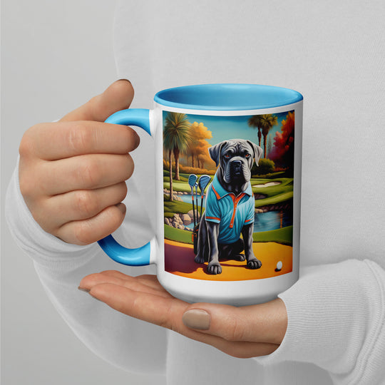 Cane Corso Golfer- Mug with Color Inside v4