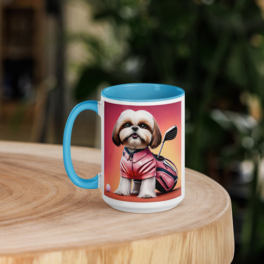 Shih Tzu Golfer- Mug with Color Inside v2