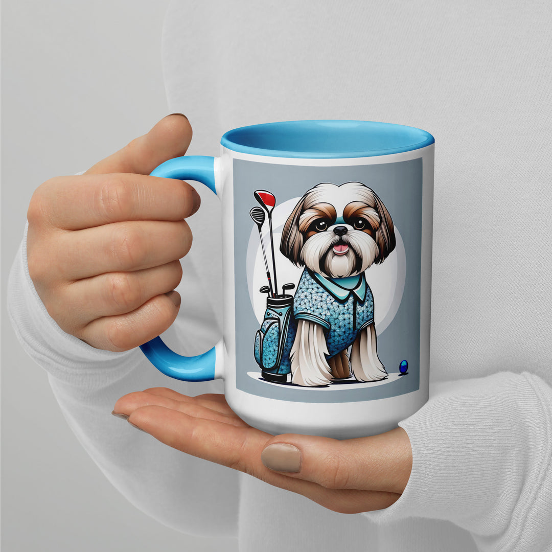 Shih Tzu Golfer- Mug with Color Inside v3