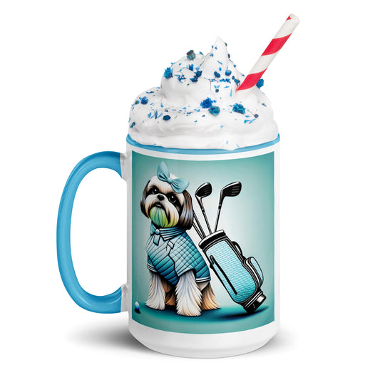 Shih Tzu Golfer- Mug with Color Inside v4