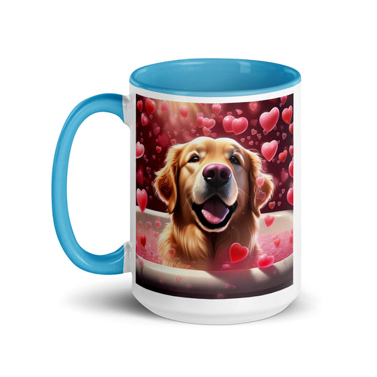 Golden Retriever Romantic- Mug with Color Inside