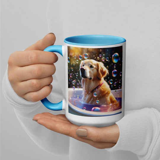 Golden Retriever Romantic- Mug with Color Inside v2