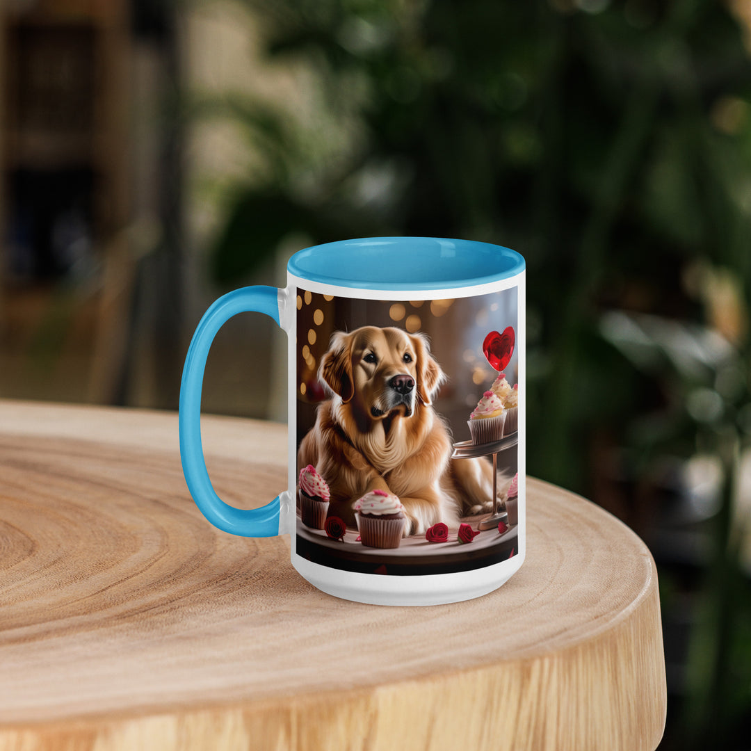 Golden Retriever Romantic- Mug with Color Inside v3