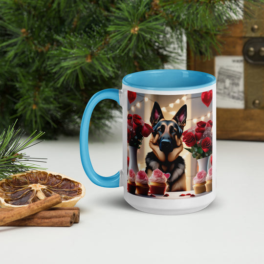 German Shepherd Romantic- Mug with Color Inside v2