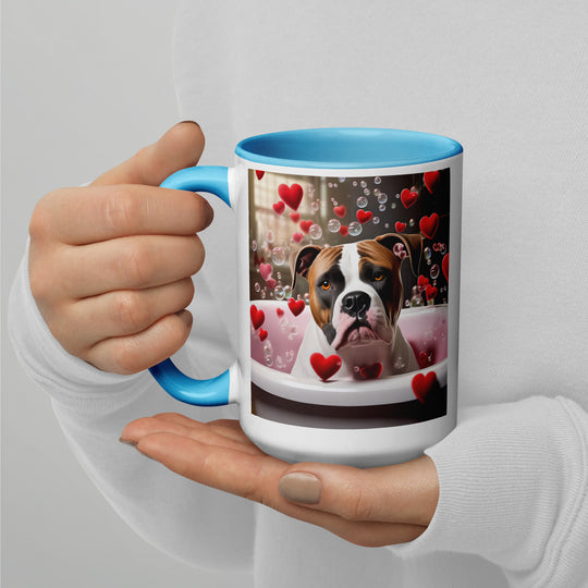 American Bulldog Romantic- Mug with Color Inside