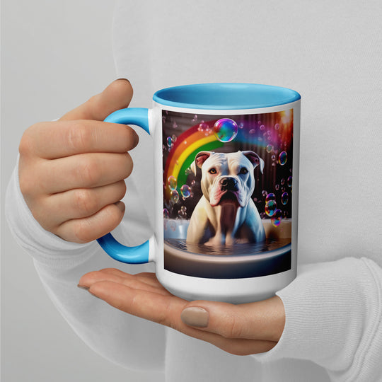 American Bulldog Romantic- Mug with Color Inside v3