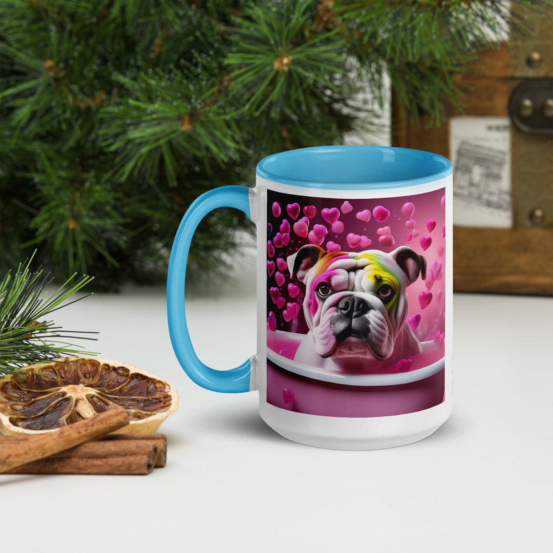 Bulldog Romantic- Mug with Color Inside