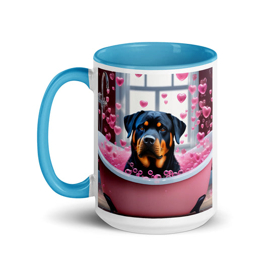 Rottweiler Romantic- Mug with Color Inside v2