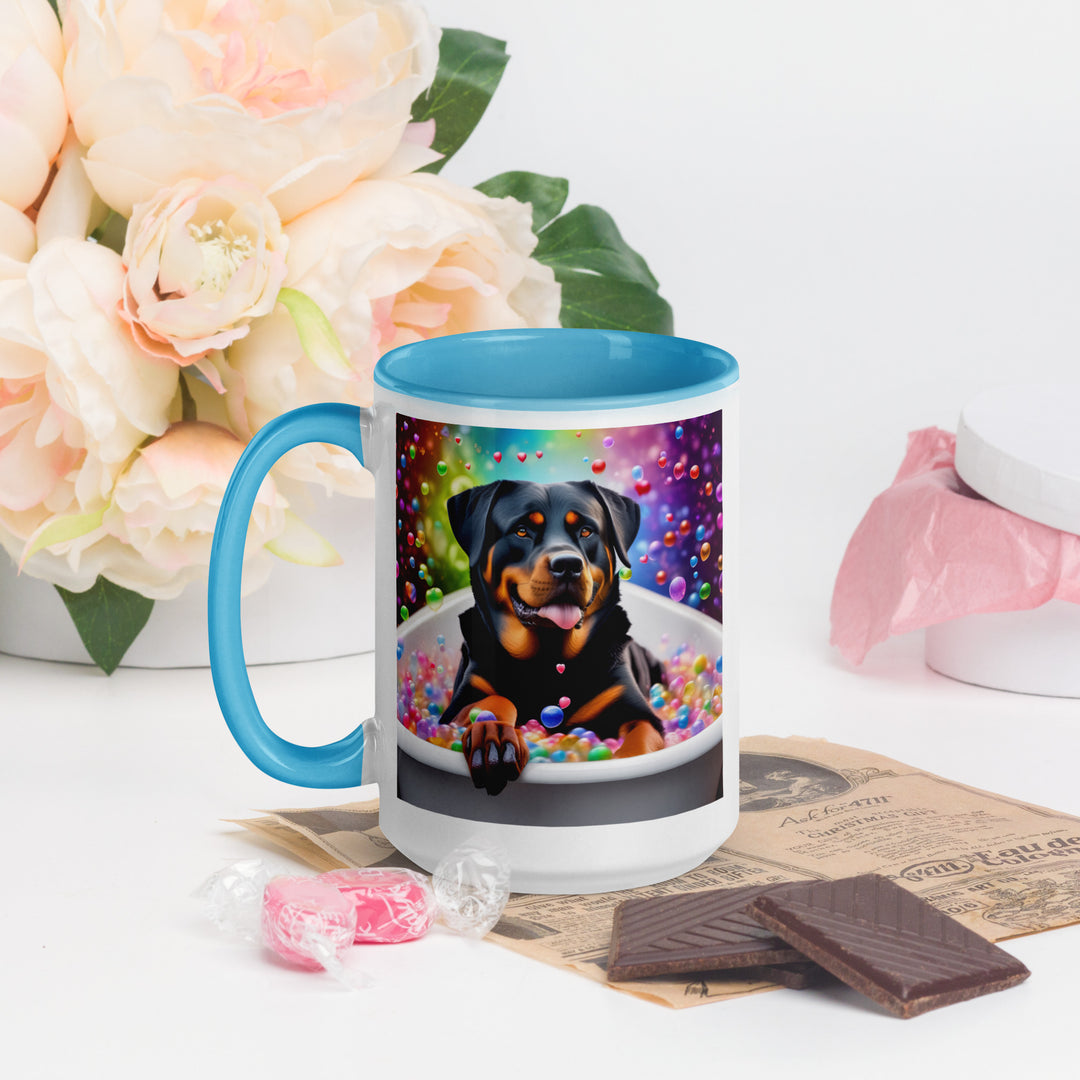 Rottweiler Romantic- Mug with Color Inside v3