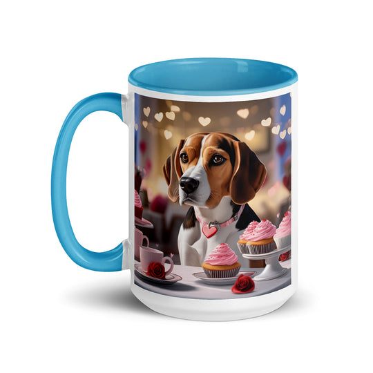 Beagle Romantic- Mug with Color Inside v2