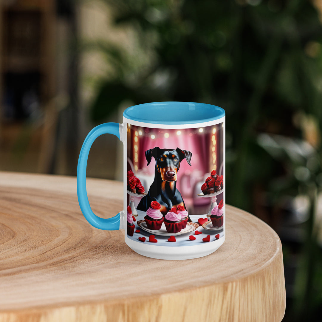 Doberman Pinscher Romantic- Mug with Color Inside