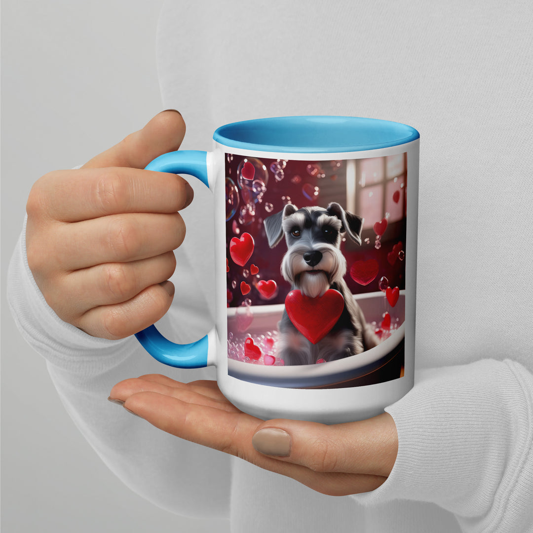 Miniature Schnauzer Romantic- Mug with Color Inside v2