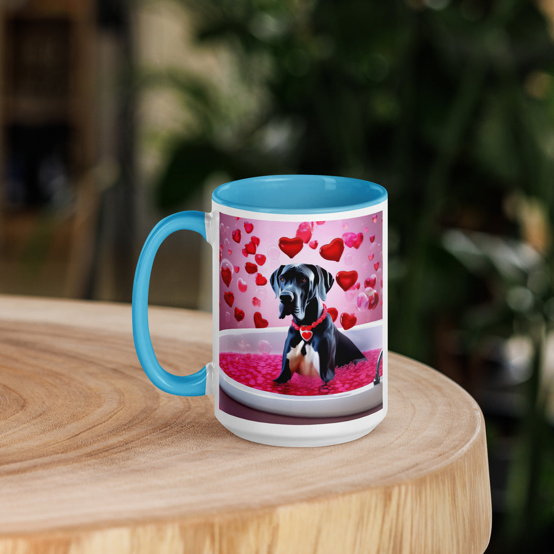 Great Dane Romantic- Mug with Color Inside v2