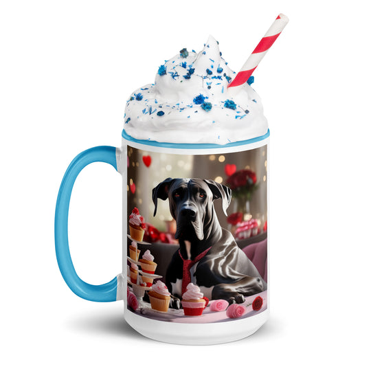 Great Dane Romantic- Mug with Color Inside v2