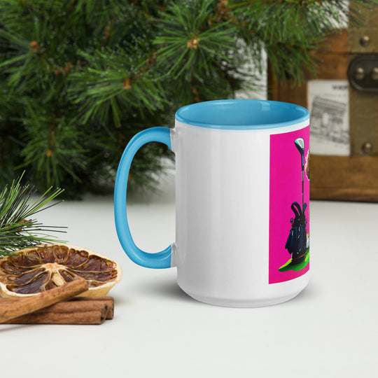 Bernedoodle Golfer- Mug with Color Inside v2