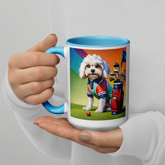 Cavachon Golfer-Mug with Color Inside v2