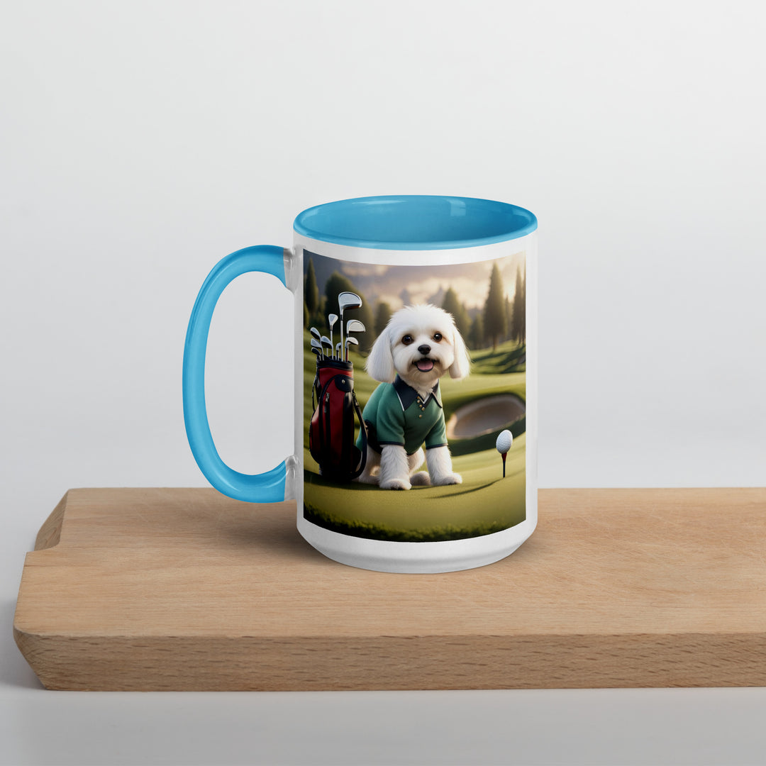 Cavachon Golfer- Mug with Color Inside v3