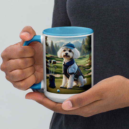 Cavachon Golfer- Mug with Color Inside v4