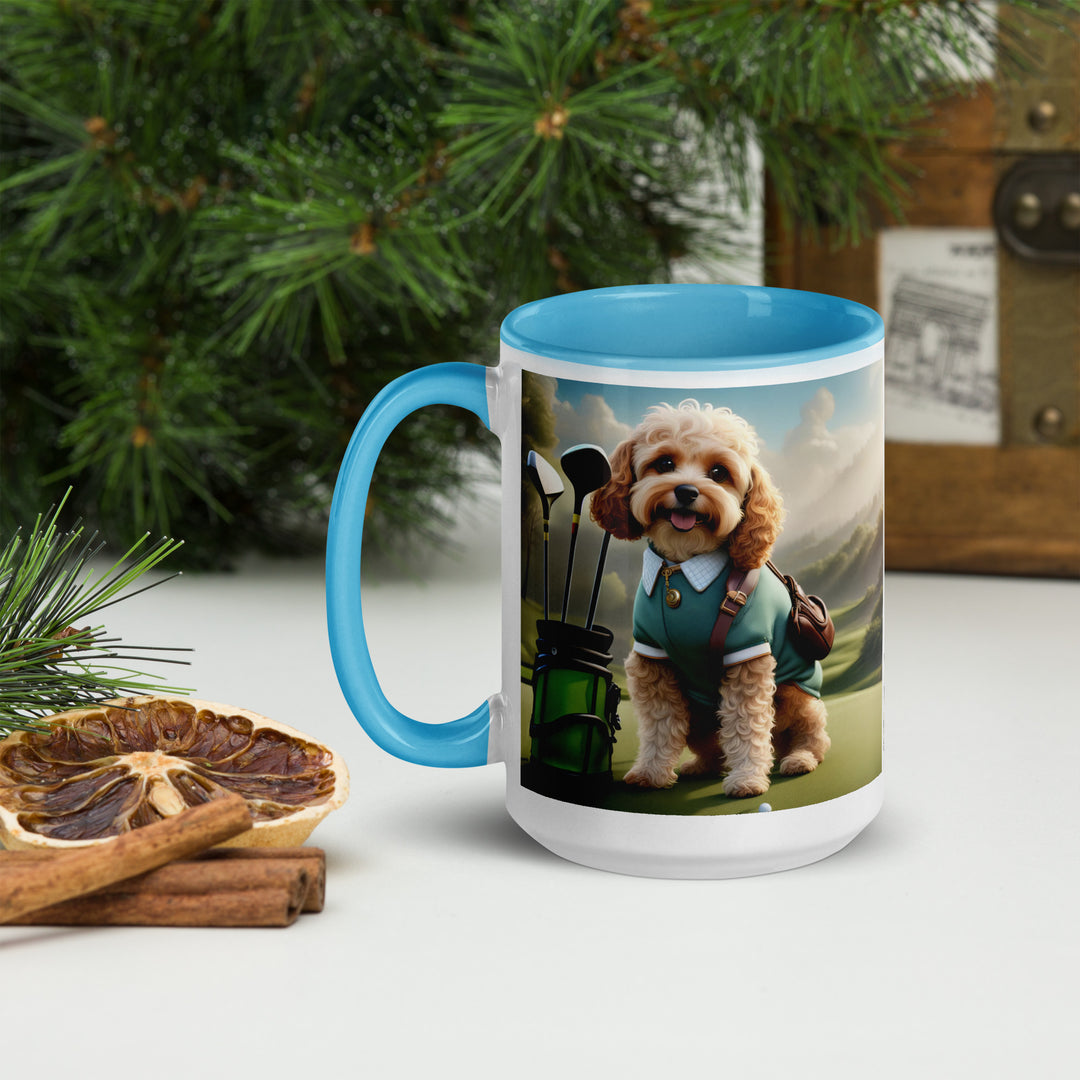 Cavapoo Golfer- Mug with Color Inside